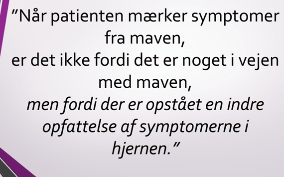 Slide: symptomer fra maven stammer egentlig fra hjernen