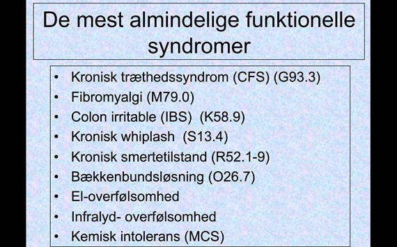 Slide: de mest almindelige funktionelle syndromer